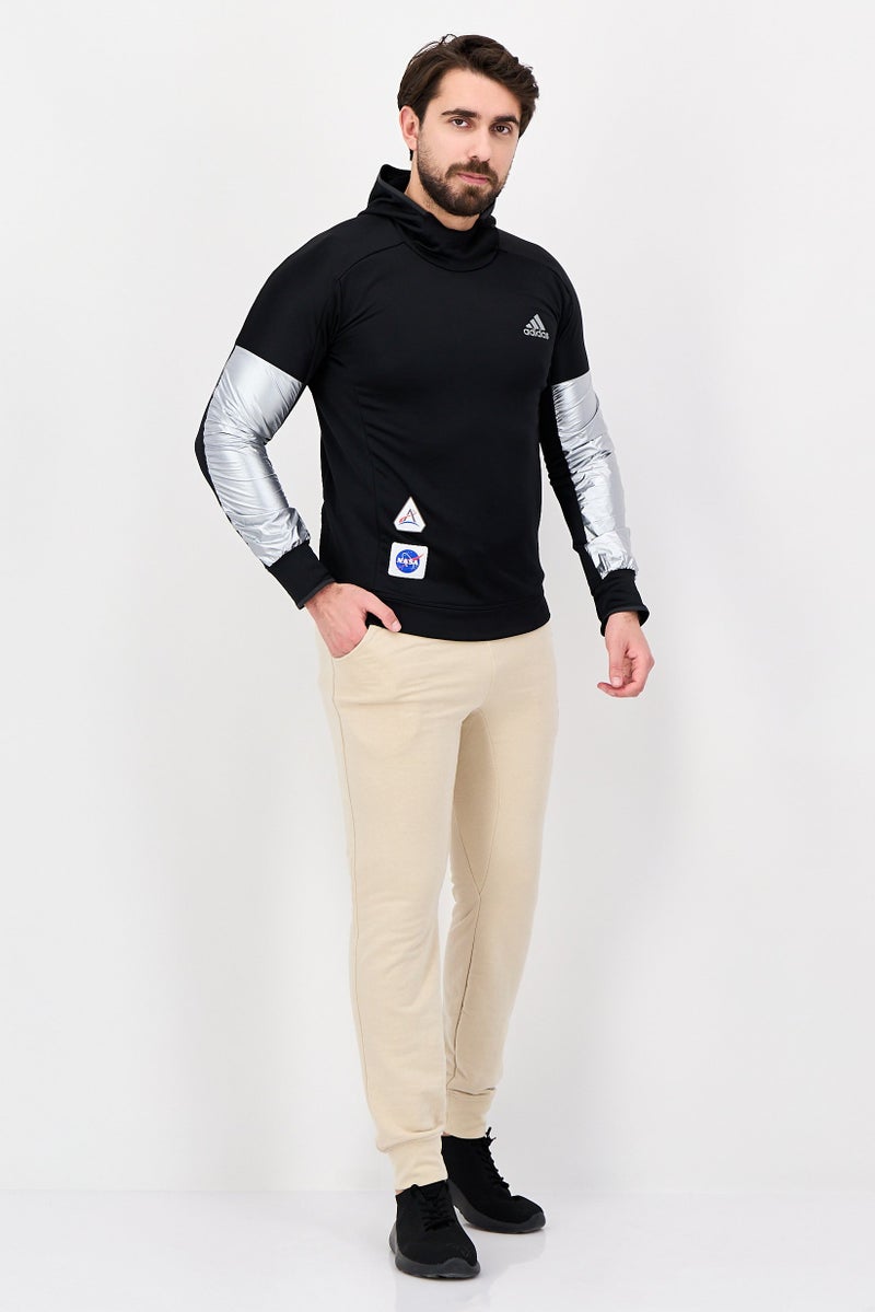 Adidas Men Sportswear Fit Long Sleeve Training Hoodie, Black - Image 2